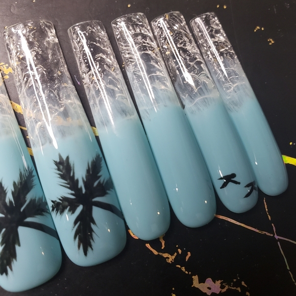 Handmade 3XL Square Hard Gel Press On Nails - Picture 2 of 5